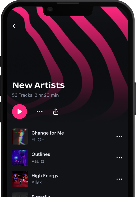 mobile app playlist view