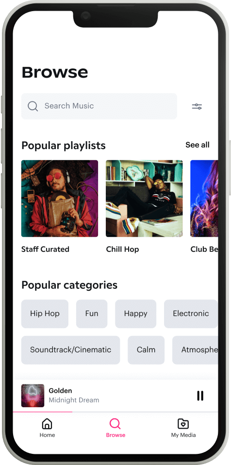 mobile app home player light