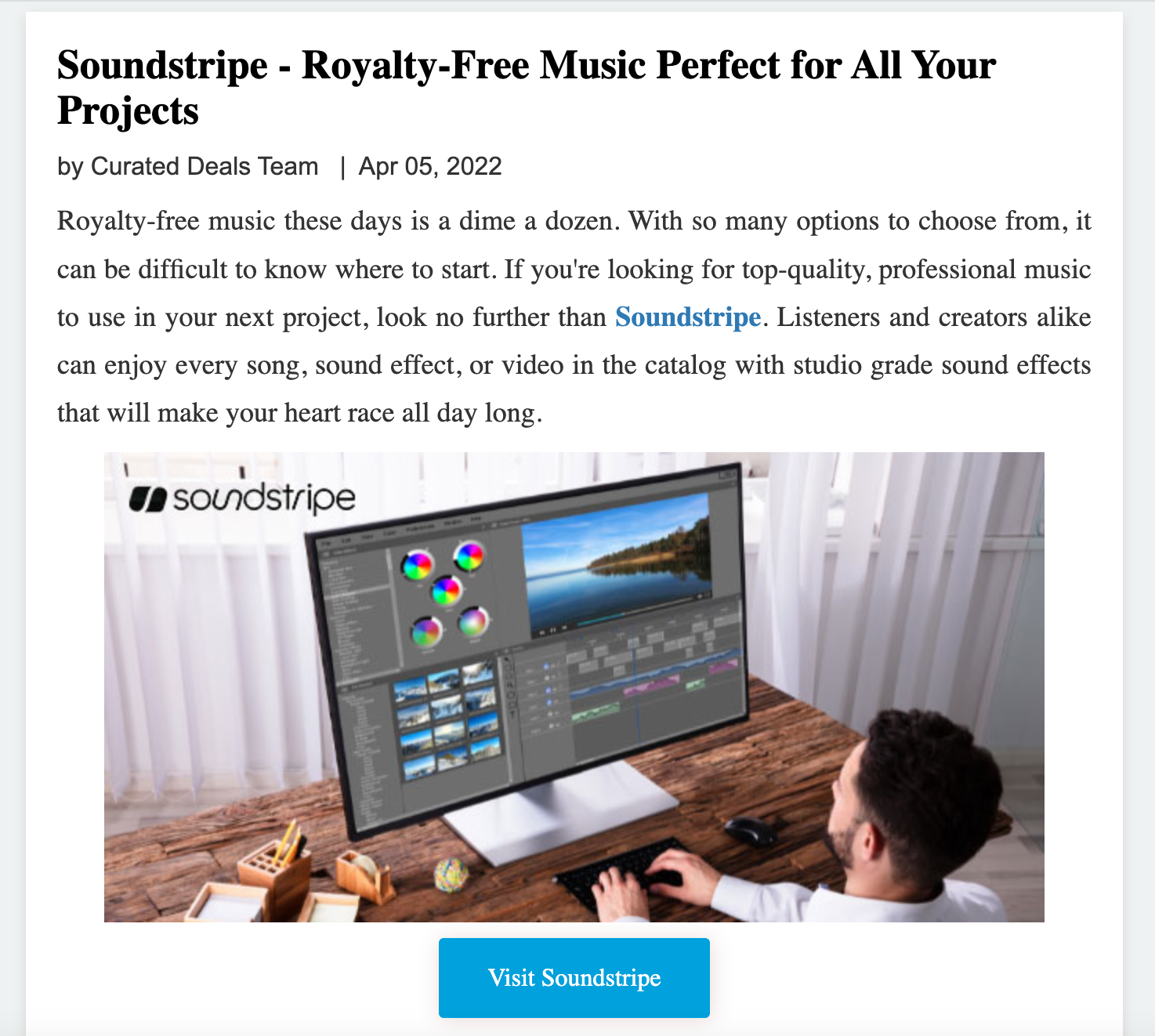 Soundstripe review from Curated Deals