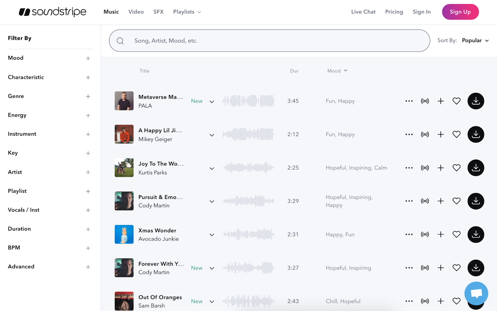 Soundstripe music library