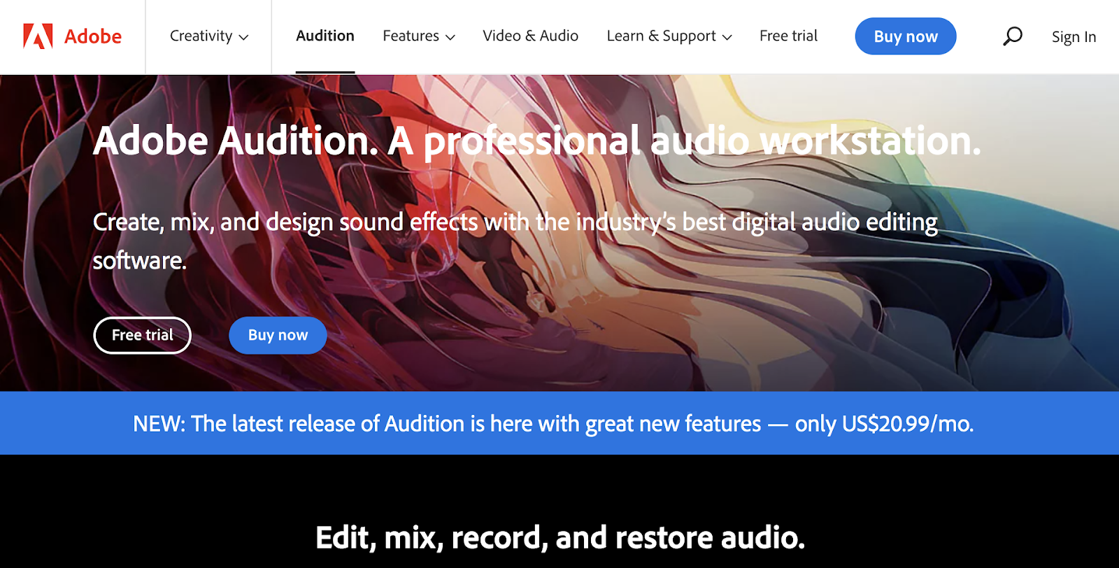 best audio editing software Audition