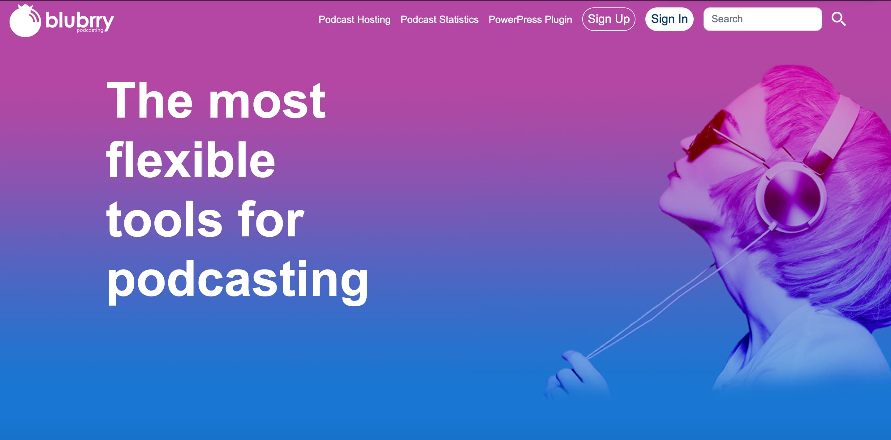 Blubrry podcast hosting homepage