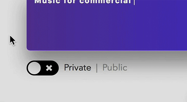 Select if you want to make your playlist public to collaborate or share, or keep it private for your eyes only.