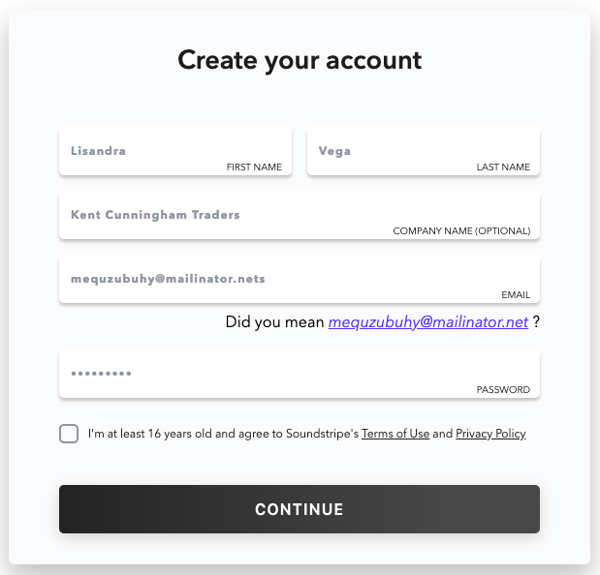 Email Validation on Create Your Account & Pricing Email Field