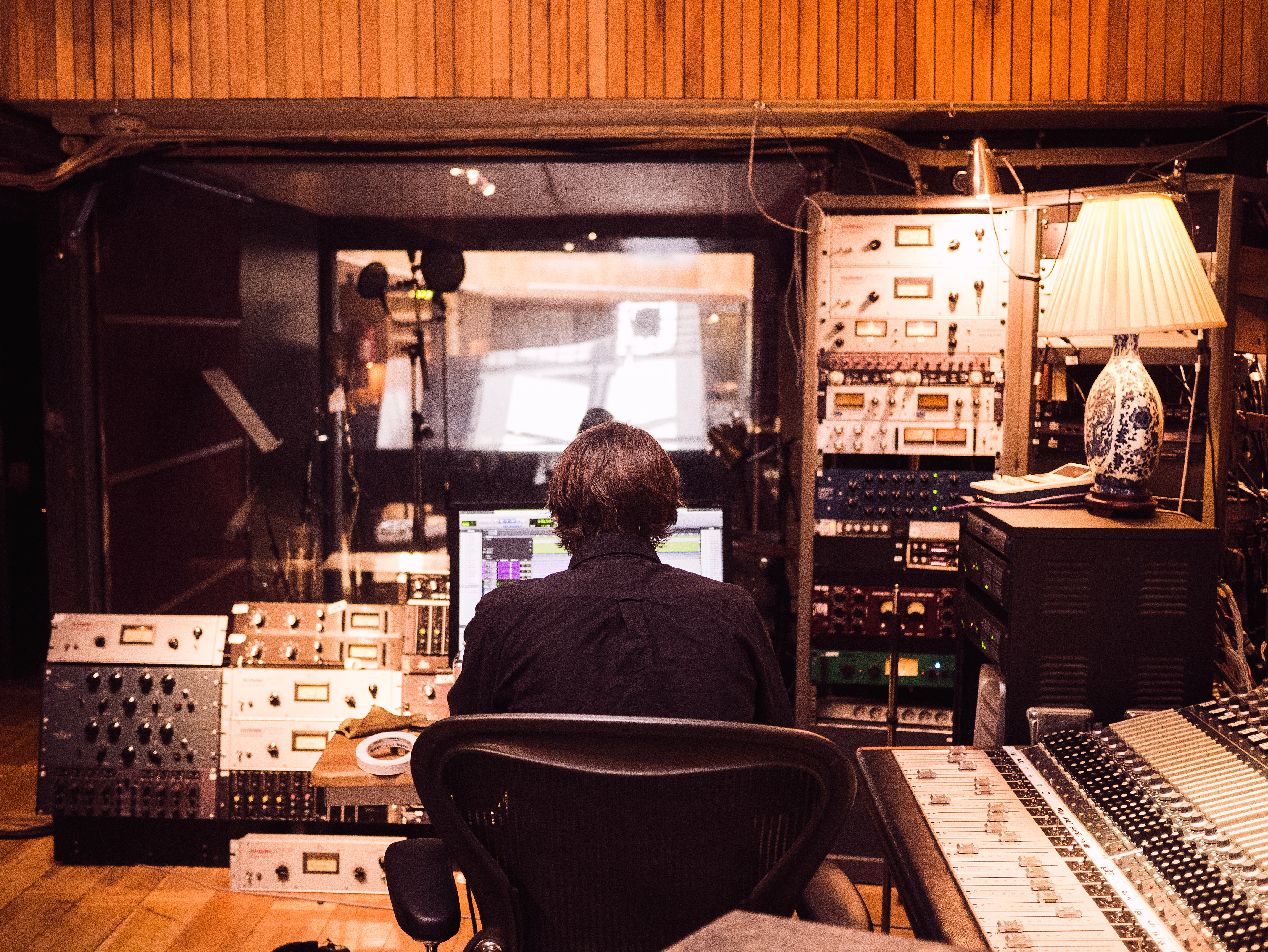 Engineer in recording studio