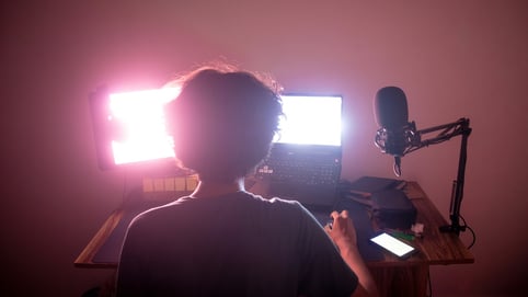 Person working on a video editing project