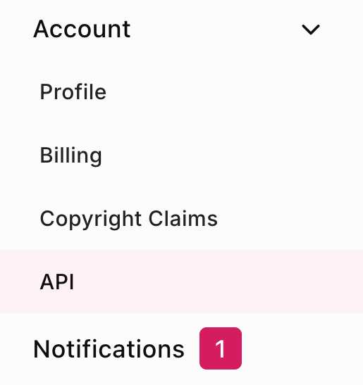 Open Account, then API