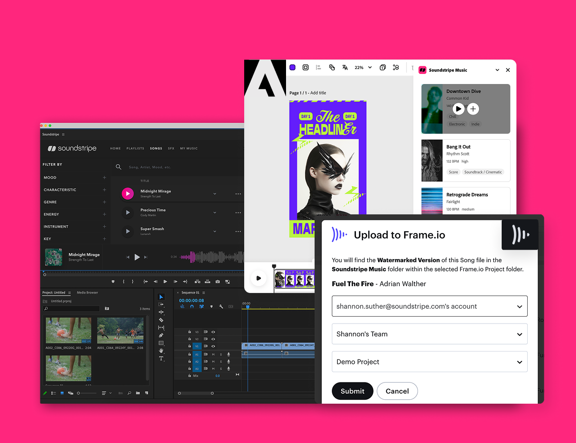 Easily download royalty free music and sound effects with Soundstripe’s plugins and extensions.
